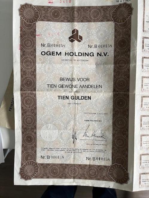 ogem aandelen  2 juli 1973, Postzegels en Munten, Aandelen en Waardepapieren, Aandeel, 1970 tot heden, Ophalen of Verzenden
