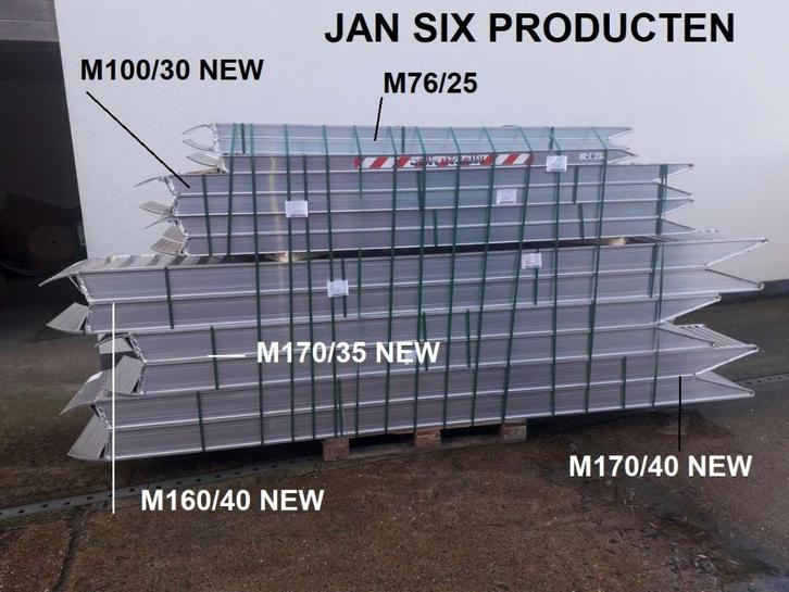 Alu. oprijplaten 4000 x 460 cap 6320 kg / paar type 160/40, Doe-het-zelf en Verbouw, Metalen, Nieuw, Aluminium, Ophalen