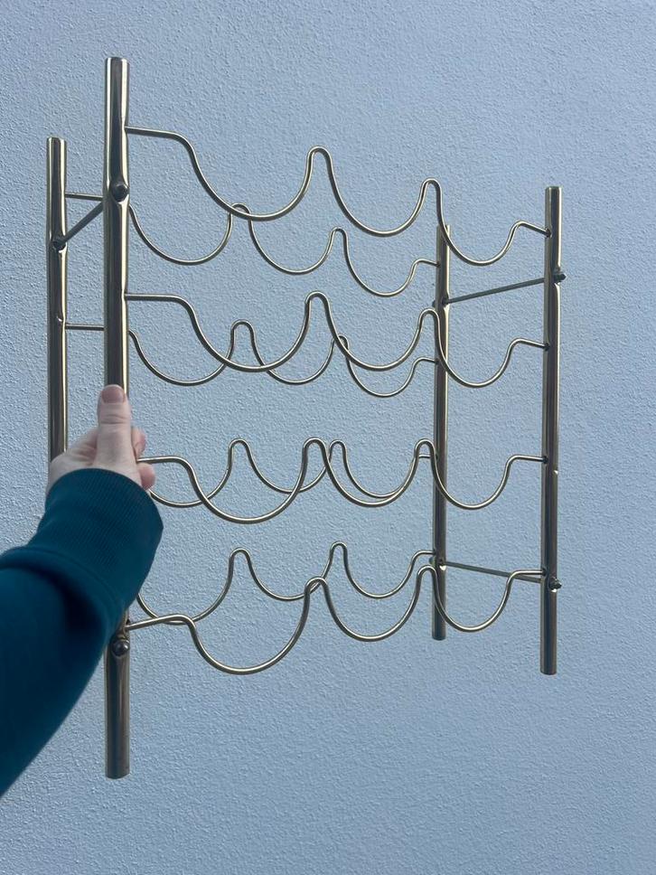 Vintage Messing Wijnrek – Functioneel & Stijlvol, Huis en Inrichting, Woonaccessoires | Wijnrekken, Zo goed als nieuw, Minder dan 50 cm