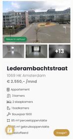 Te huur Amsterdam, Huizen en Kamers, Amsterdam