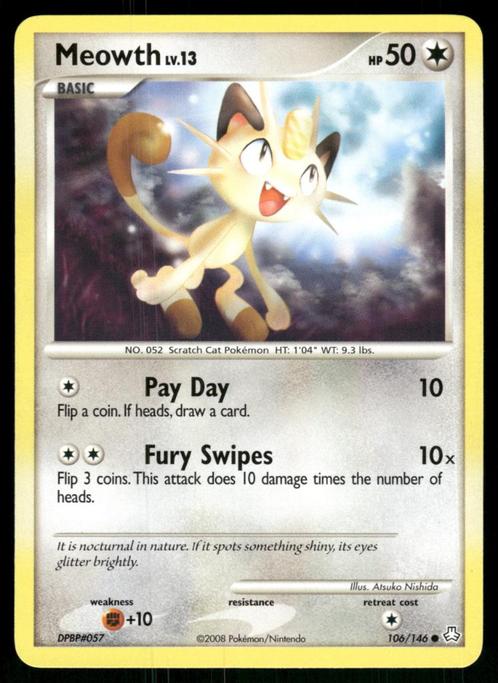 Meowth 106/146 - Legends Awakened, Hobby en Vrije tijd, Verzamelkaartspellen | Pokémon, Gebruikt, Losse kaart, Verzenden