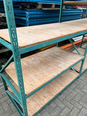 Grootvakstelling met houten Magazijnkast legbordstelling ️ beschikbaar voor biedingen