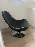 Zwart “leren” kuipstoel draaipoot, Huis en Inrichting, Stoelen, Ophalen, Overige materialen, Zwart, Design