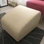 Hocker Wit Leder / Voetenbank Leer Lederen, Minder dan 50 cm, Gebruikt, 50 tot 75 cm, Leer