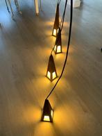 Metalen hanglamp roest met 5 sfeervolle lantaarns / lampen, Huis en Inrichting, Gebruikt, Metaal, Ophalen