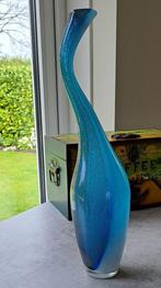 Designvaas, Blauw, Ophalen of Verzenden, Minder dan 50 cm, Glas