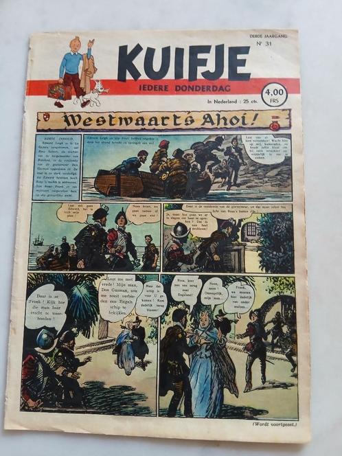 Weekblad Kuifje 1948 nr 31,in redelijke staat., Boeken, Stripboeken, Gelezen, Eén stripboek, Ophalen of Verzenden