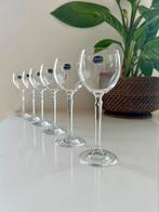 6 vintage witte wijnglazen kristal. Bohemia Crystal 160 ml, Ophalen of Verzenden, Zo goed als nieuw, Kristal, Overige typen