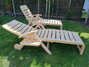 Hartman Ligstoelen met Tafeltje - Inklapbaar beschikbaar voor biedingen