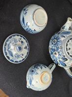 Delfts Blauw Theeservies - Theepot, Suikerpot, Melkkan, Antiek en Kunst, Ophalen of Verzenden