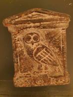 Oude Griekse uil terracotta tablet, Ophalen of Verzenden