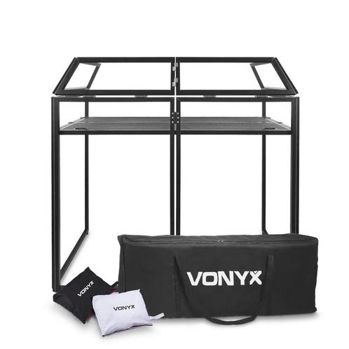 Vonyx DB3 DJ Booth met zwarte en witte Lycra doeken, Muziek en Instrumenten, Dj-sets en Draaitafels, Zo goed als nieuw, Overige merken