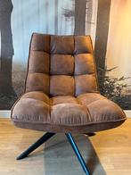 Draau fauteuil bruin POOOM leerlook Cognac, Huis en Inrichting, Fauteuils, Ophalen, 75 tot 100 cm, Zo goed als nieuw, Stof