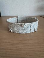 White beads and flowers choker necklace adjustable one size, Ophalen of Verzenden, Zo goed als nieuw