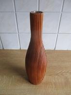 Vaas hout glas retro design, Gebruikt, Overige kleuren, Ophalen of Verzenden, Glas