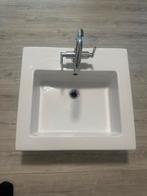Witte Flaminia wasbak van keramiek/ steen , inclusief kraan, Doe-het-zelf en Verbouw, Ophalen, Zo goed als nieuw, Wastafel