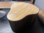 Nieuwe Travertin Bijzettafel Mangohout, Huis en Inrichting, Tafels | Bijzettafels, Nieuw, 75 cm of meer, Overige vormen, Hout