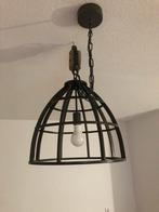 Industriële hanglamp met metalen kooi, Ophalen of Verzenden, Gebruikt, Metaal, Minder dan 50 cm