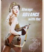 WO2 Marine Sexy Pin-up Propaganda Metalen Wandbord, Verzamelen, Militaria | Tweede Wereldoorlog, Verzenden