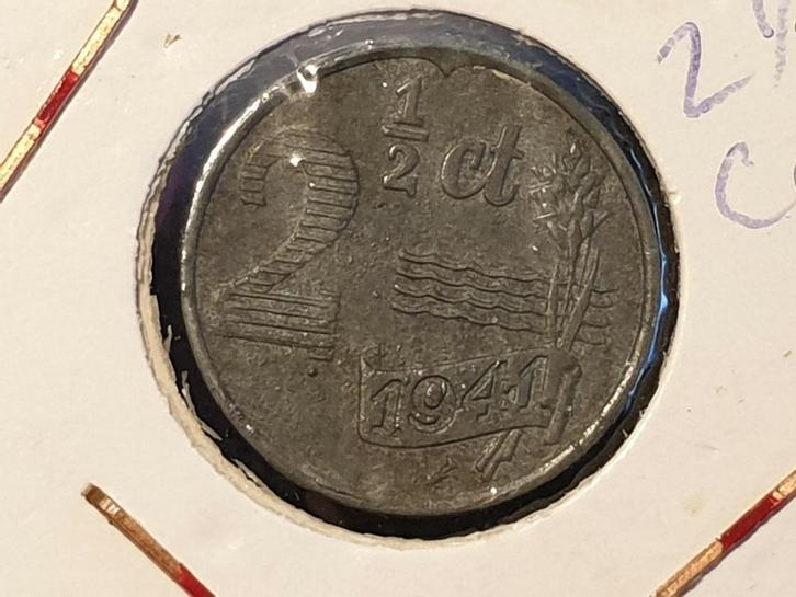 2.5 cent 1941 zink nr.4 (05), Postzegels en Munten, Munten | Nederland, 1 cent, Koningin Wilhelmina, Ophalen of Verzenden