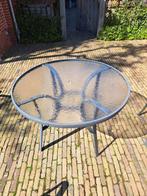 Tuintafel en stoelen, Tuin en Terras, Ophalen, Gebruikt, Rond, Metaal