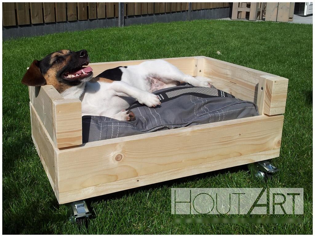 Hondenmand ROLLO Steigerhout met wielen, Overige, Info@hout-art.nl, Nieuw, Ophalen of Verzenden