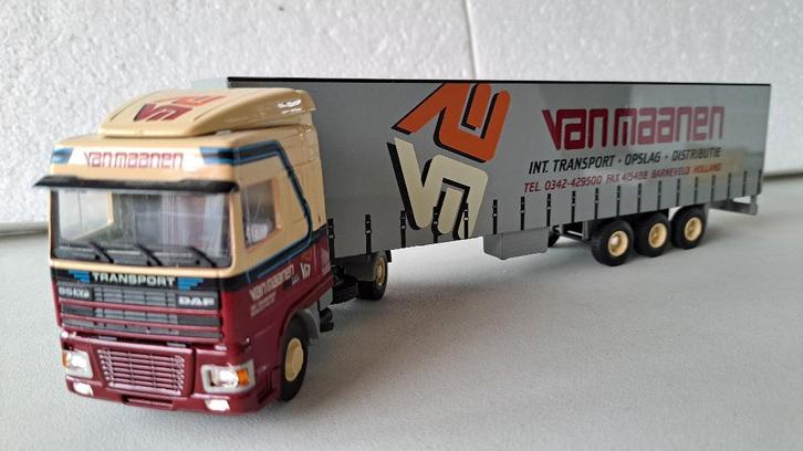 Liontoys Daf 95 XF 480 van Maanen, Hobby en Vrije tijd, Modelauto's | 1:50, Zo goed als nieuw, Bus of Vrachtwagen, Lion Toys, Ophalen of Verzenden