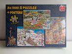 NIEUW! Jan van Haasteren puzzel 3 x 1000, incl. posters, Ophalen of Verzenden, 500 t/m 1500 stukjes, Nieuw