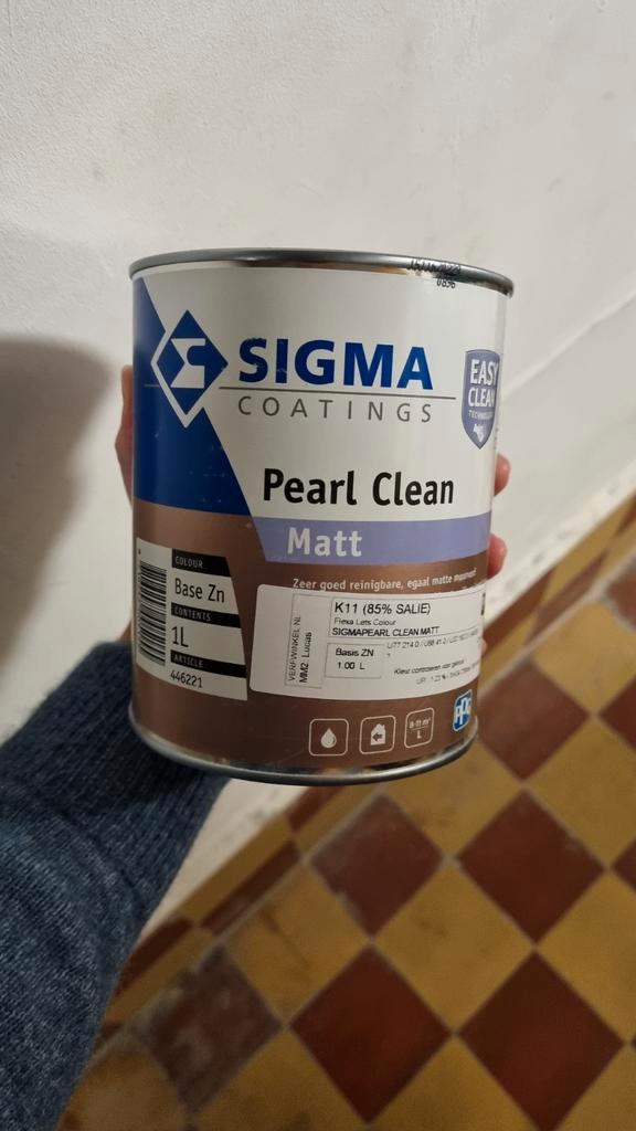 Hoogwaardige verf - sigma pearl clean mat - salie groen, Doe-het-zelf en Verbouw, Verf, Beits en Lak, Nieuw, Verf, Minder dan 5 liter