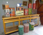 oude winkeliersblikken voor koffie thee of cacao, Ophalen