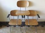 Stoelen Gispen 116 + 216 2 x Wim Rietveld design jaren 50, Huis en Inrichting, Stoelen, Ophalen, Gebruikt, Overige kleuren, Drie