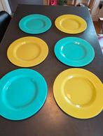 Zes glazen onderborden groen en blauw, Ophalen of Verzenden, Glas, Overige stijlen, Glas of Glazen