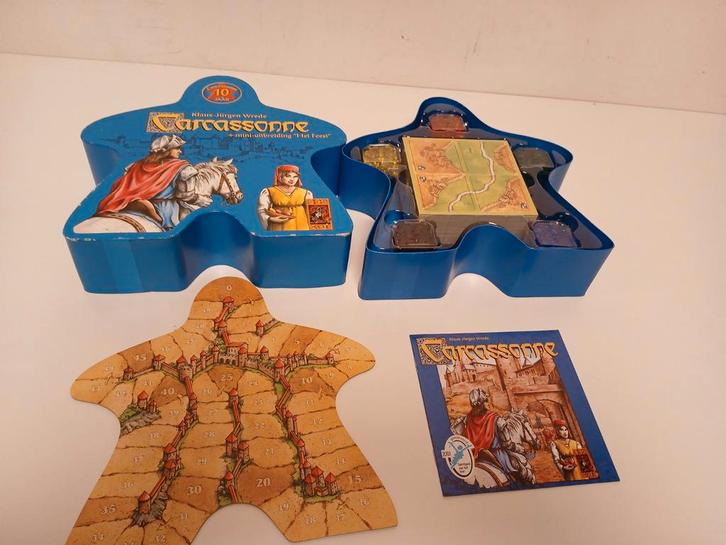 Carcassonne mini bordspel + uitbreiding, Hobby en Vrije tijd, Gezelschapsspellen | Bordspellen, Zo goed als nieuw, Ophalen of Verzenden