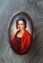 Jaren80-90 Snuisterij Doos Mini Miniatuur Schilderkunst Dame, Ophalen of Verzenden