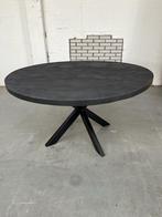 Ronde eettafel zwart mangohout 130 cm goedkoop, Ophalen, Rond, Zo goed als nieuw, Vijf personen of meer