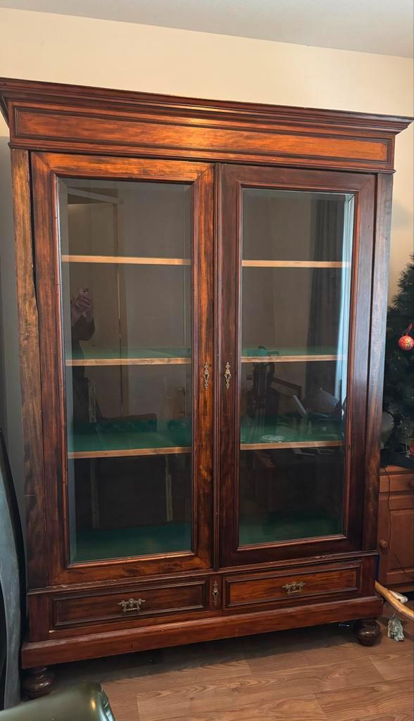 Antieke Biedermeier Vitrinekast, Antiek en Kunst, Antiek | Meubels | Kasten, Ophalen
