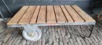 salon tafel wagenwiel., Huis en Inrichting, Tafels | Salontafels, Ophalen, Gebruikt, 100 tot 150 cm, 50 tot 100 cm