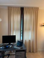 Exclusieve gordijnen met bruine rand (7m breed, 3m hoog), Huis en Inrichting, Stoffering | Gordijnen en Lamellen, Ophalen, Gebruikt