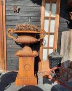 Gietijzeren tuinvazen tuinvaas bloempot bloembak op sokkel, Tuin en Terras, Ophalen, Nieuw