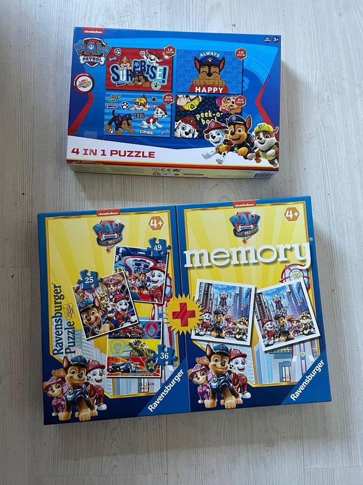 Paw Patrol Puzzel & Memory Set, Kinderen en Baby's, Speelgoed | Kinderpuzzels, Zo goed als nieuw, 4 tot 6 jaar, Meer dan 50 stukjes