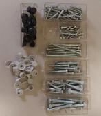 126 Houtdraadbouten van verschillende maten en afsluitdoppen, Doe-het-zelf en Verbouw, Metalen, Ophalen of Verzenden, Nieuw