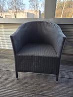 6 Antraciet Kunststof Tuinstoelen, Tuin en Terras, Tuinstoelen, Ophalen, Gebruikt, Kunststof