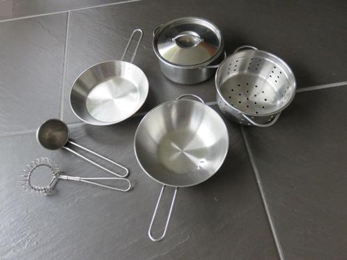 Metalen kookset, pannen ed IKEA, 7 delig kinder speelset, Kinderen en Baby's, Speelgoed | Educatief en Creatief, Zo goed als nieuw