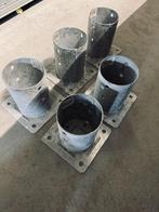 Prijsknaller Paalhouder op plaat Ø101 en Ø121 Hoogte 150 mm, Verzenden, Nieuw, Palen