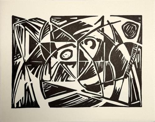 Linoleumdruk, Wobbe Alkema, Antiek en Kunst, Kunst | Litho's en Zeefdrukken, Ophalen of Verzenden