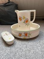 Vintage Lampetstel met Bloemen, Ophalen of Verzenden