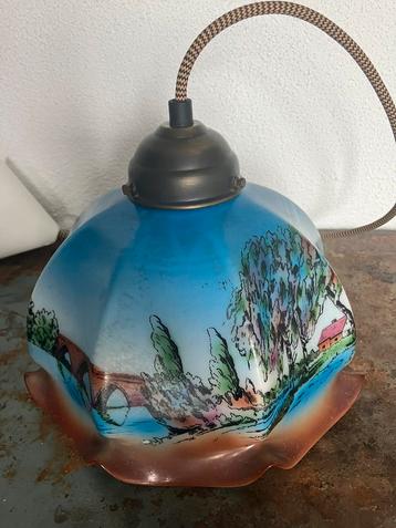 Brocante Franse hanglamp beschikbaar voor biedingen
