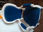 Mooie blauw met witte stoel, Huis en Inrichting, Stoelen, Ophalen, Gebruikt, Blauw, Eén