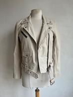 set lederen jas leer beige maat 36, SET, Verzenden, Beige, Zo goed als nieuw