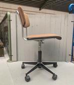 Gispen bureaustoel - vintage retro stoel - bruine bekleding, Gebruikt, Bureaustoel, Bruin, Ophalen